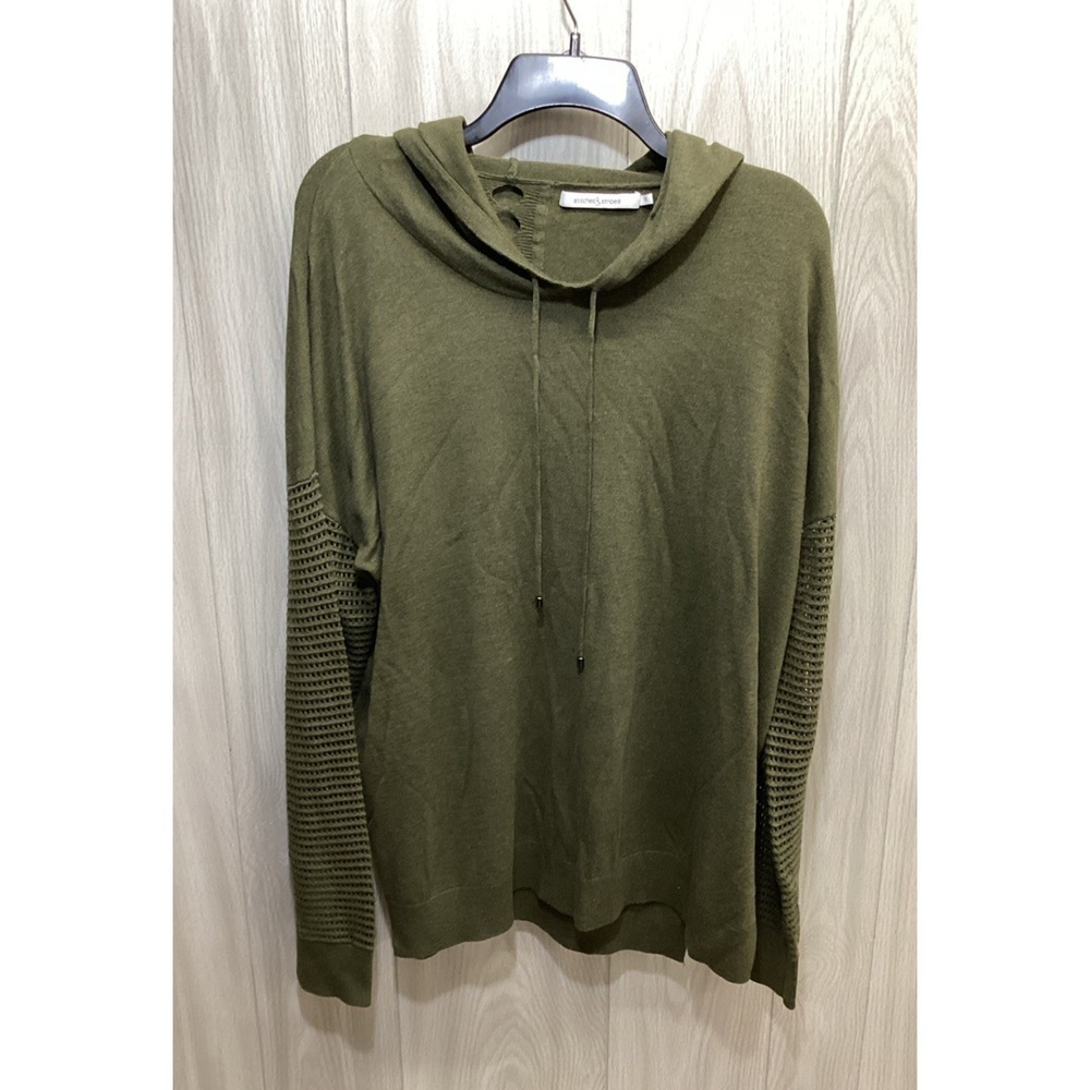 STITCHES & STRIPES Women's (Size XL) Long Sleeve Hooded Sweater Textured Accents